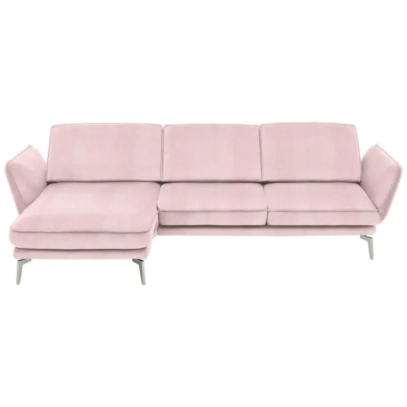 Ecksofa in Velours Rosa