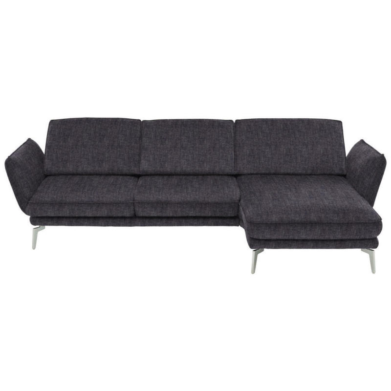 Ecksofa in Velours Anthrazit