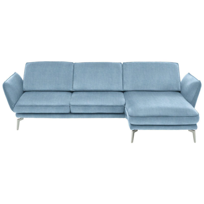 Ecksofa in Velours Hellblau