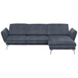 Ecksofa in Velours Blau