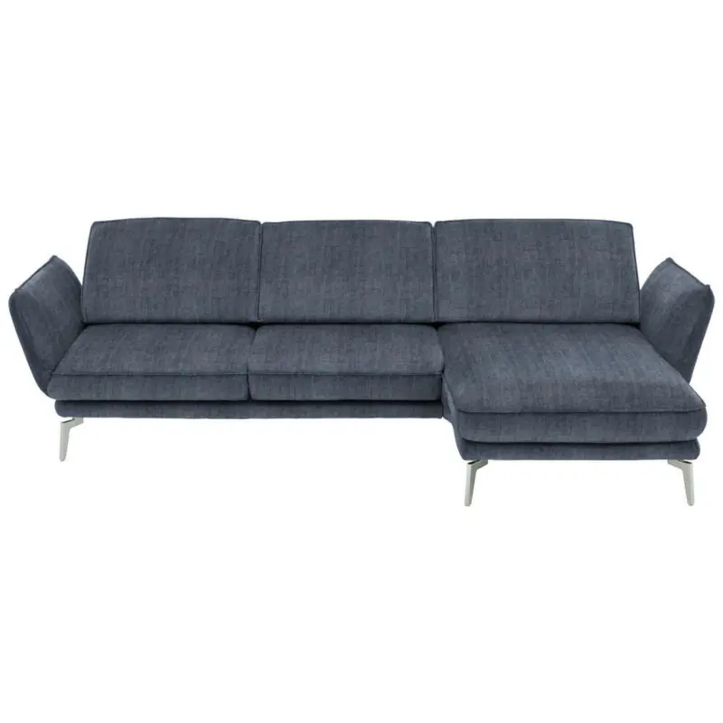Ecksofa in Velours Blau