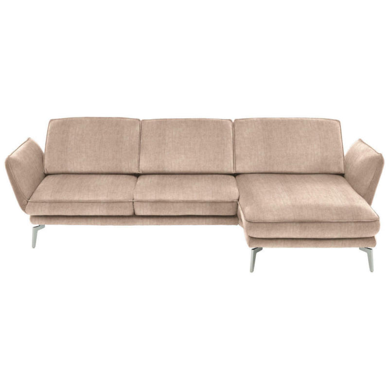 Ecksofa in Velours Hellbraun