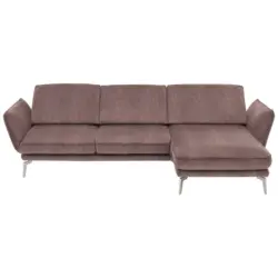 Ecksofa in Velours Braun