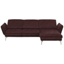 Ecksofa in Velours Dunkelbraun