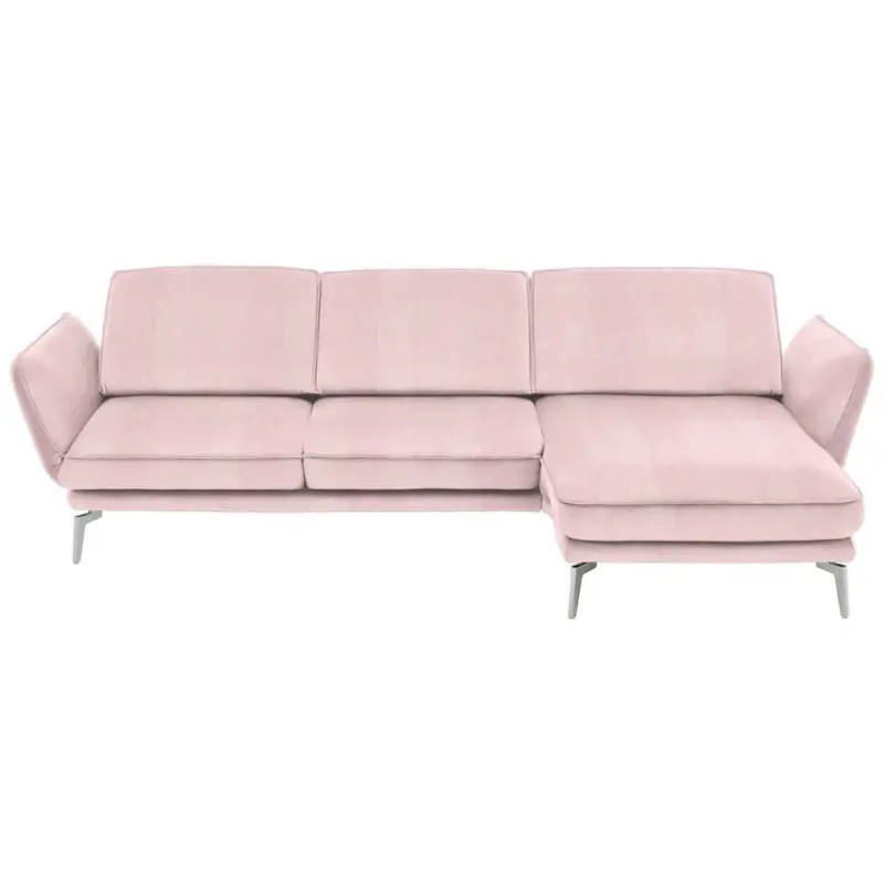 Ecksofa in Velours Rosa