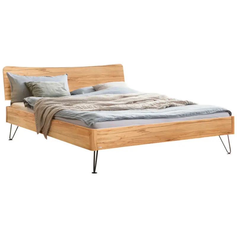 Bett 140/200 cm in Buchefarben