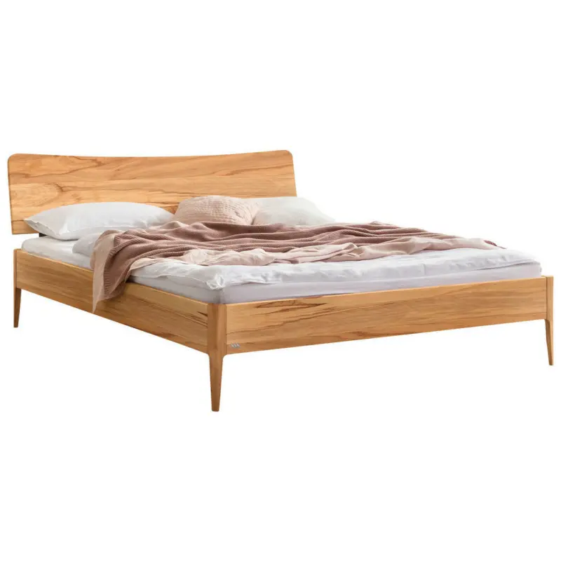Bett 140/200 cm in Buchefarben