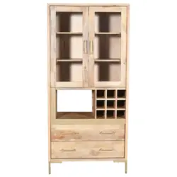 Vitrine in massiv Mangoholz