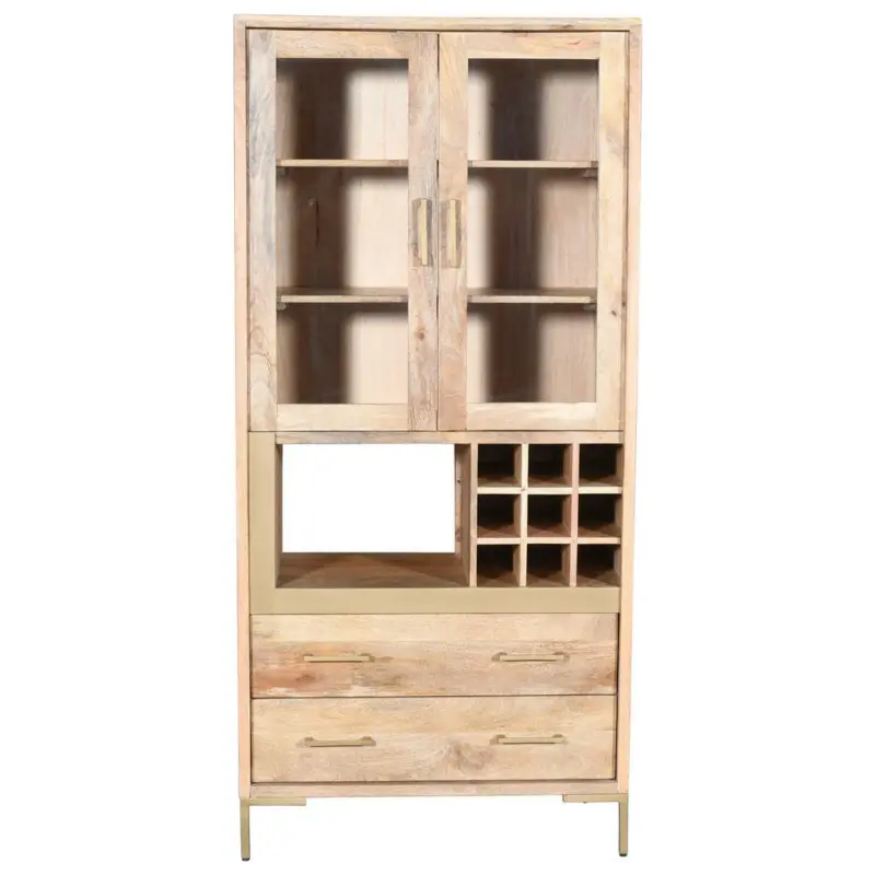 Vitrine in massiv Mangoholz