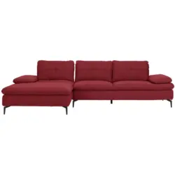 Ecksofa in Webstoff Bordeaux