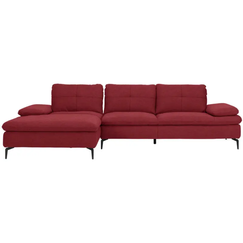 Ecksofa in Webstoff Bordeaux