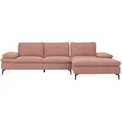 Ecksofa in Webstoff Altrosa