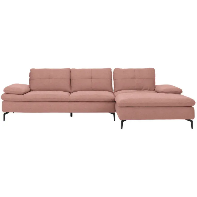Ecksofa in Webstoff Altrosa