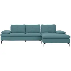 Ecksofa in Webstoff Hellblau