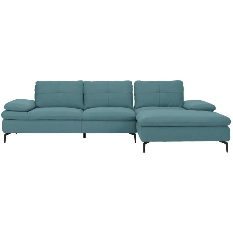 Ecksofa in Webstoff Hellblau