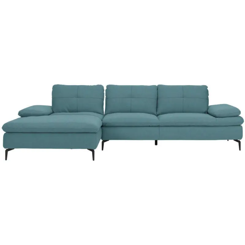 Ecksofa in Webstoff Hellblau