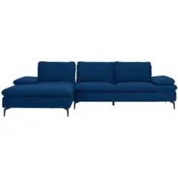 Ecksofa in Webstoff Blau