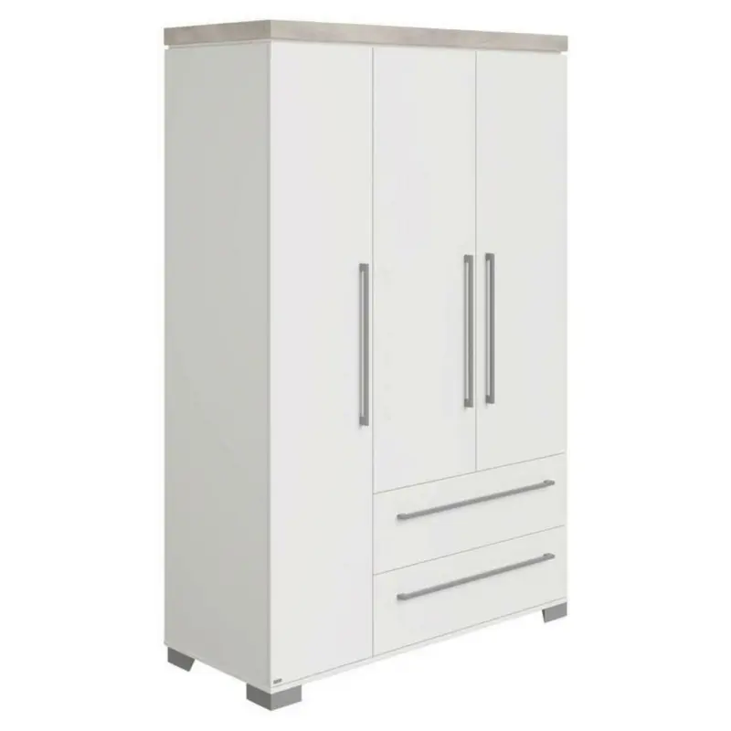 Kleiderschrank in Weiß, Eichefarben