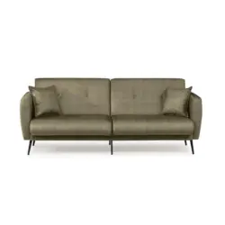 Schlafsofa in Webstoff Hellbraun