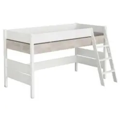 Spielbett 90/200 cm in Weiß, Silbereichenfarben