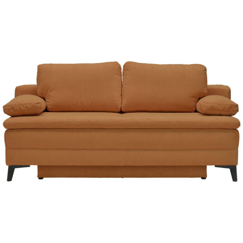 Boxspringsofa in Kord Rostfarben