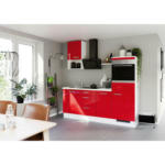 XXXLutz Zams - Ihr Möbelhaus in Zams Küchenblock 215 cm in Rot, Weiß