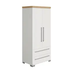 Kleiderschrank in Weiß, Eichefarben