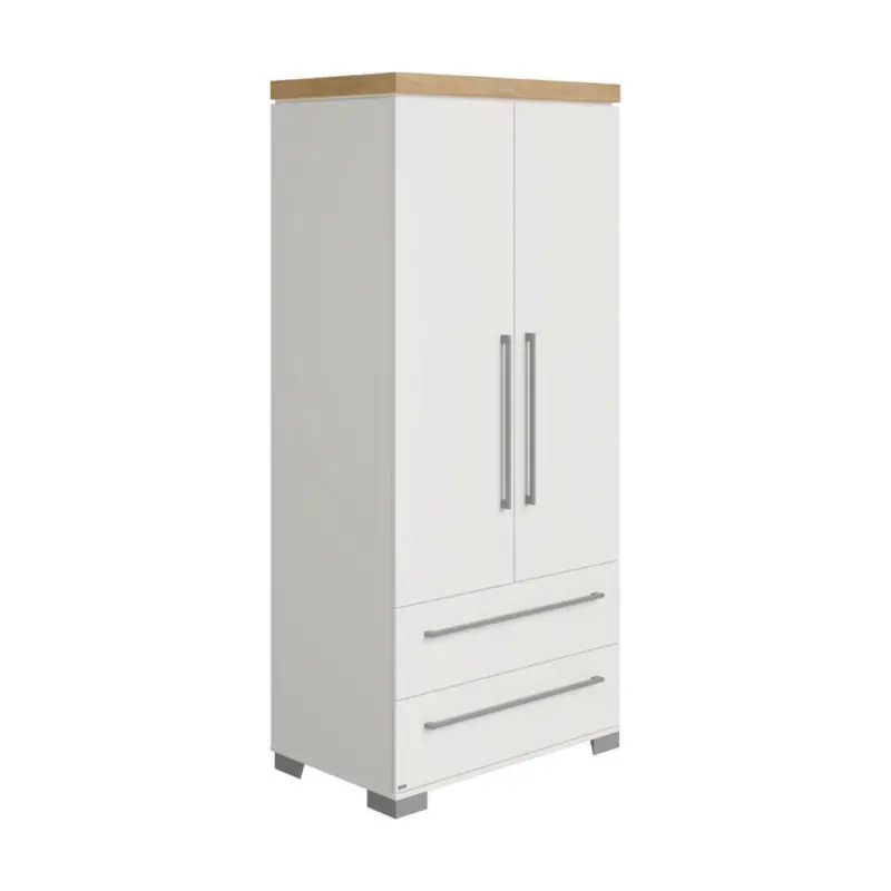 Kleiderschrank in Weiß, Eichefarben