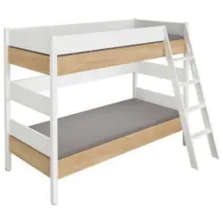 Etagenbett 90/200 cm Wei&szlig;, Eichefarben