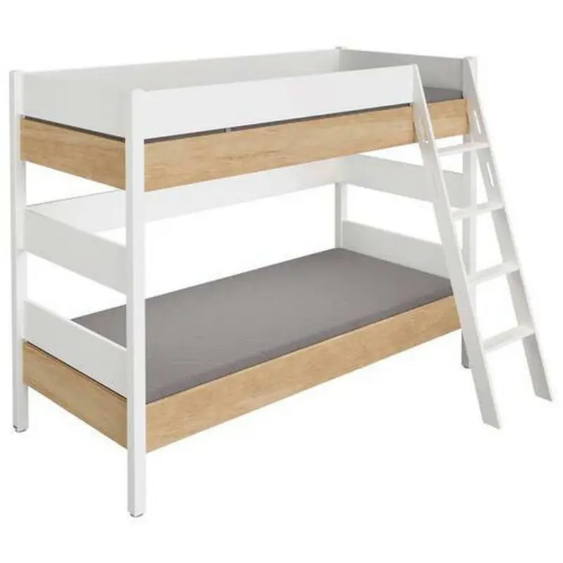 Etagenbett 90/200 cm Wei&szlig;, Eichefarben
