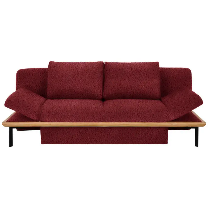 Schlafsofa in Chenille Weinrot