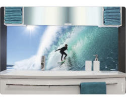 Badrückwand mySpotti Aqua Surfing USA 1400x450x2 mm 151435 blau