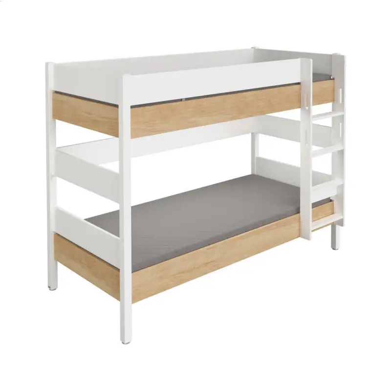 Etagenbett 90/200 cm Wei&szlig;, Eichefarben