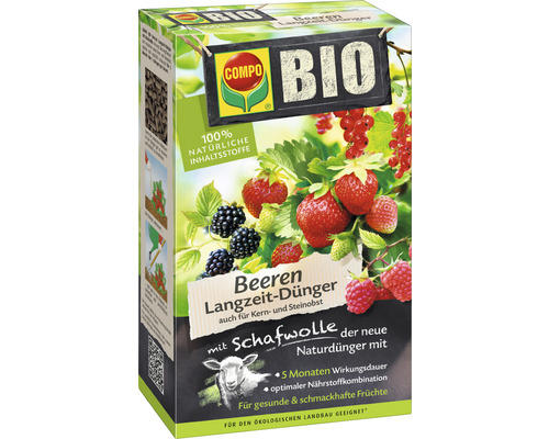 Beeren Langzeit-Dünger Compo Bio mit Schafwolle 2 kg