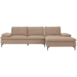 Ecksofa in Webstoff Taupe
