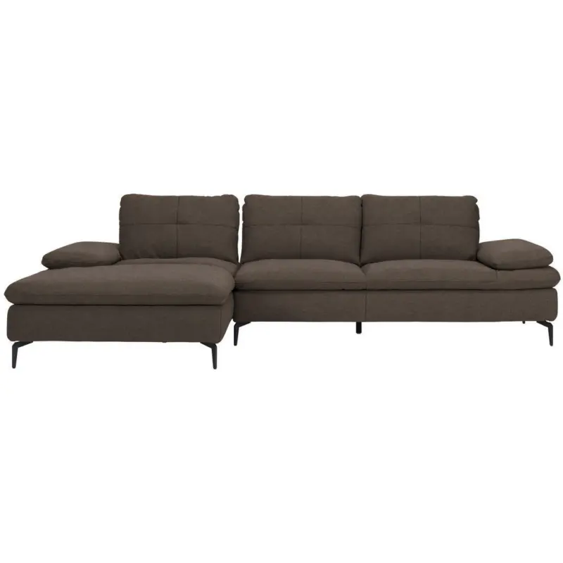 Ecksofa in Webstoff Dunkelbraun