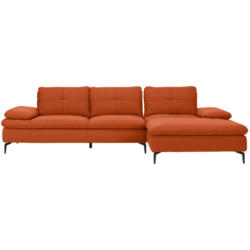 Ecksofa in Webstoff Terracotta