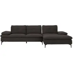 Ecksofa in Webstoff Schwarz