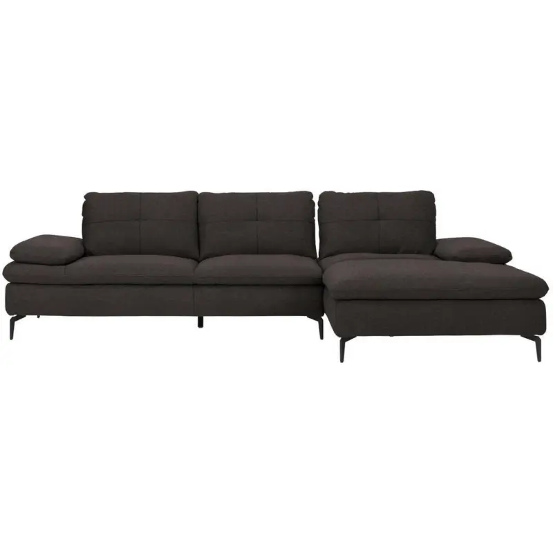 Ecksofa in Webstoff Schwarz