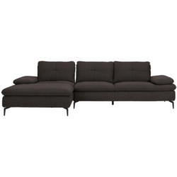 Ecksofa in Webstoff Schwarz