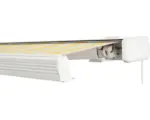 Hornbach SOLUNA Kassettenmarkise Exquisit 3x2,5 Stoff Dessin 1012 Gestell RAL 9010 reinweiß Antrieb rechts inkl. Motor und Wandschalter