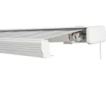 Hornbach SOLUNA Kassettenmarkise Exquisit 2,5x2 Stoff Dessin 6287 Gestell RAL 9010 reinweiß Antrieb rechts inkl. Motor und Wandschalter