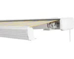 Hornbach SOLUNA Kassettenmarkise Exquisit 3x2 Stoff Dessin 6292 Gestell RAL 9010 reinweiß Antrieb rechts inkl. Motor und Wandschalter