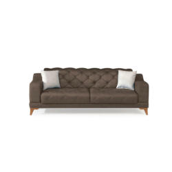 Dreisitzer-Sofa in Webstoff Braun