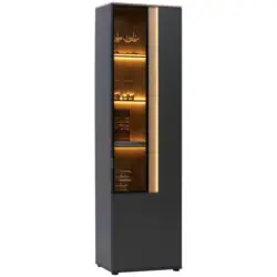 Vitrine in furniert Anthrazit