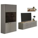 XXXLutz Lauterach - Ihr Möbelhaus bei Bregenz Wohnwand 375/195,2/51,6 cm in Creme, Eichefarben