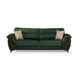 Dreisitzer-Sofa in Webstoff Dunkelgrün