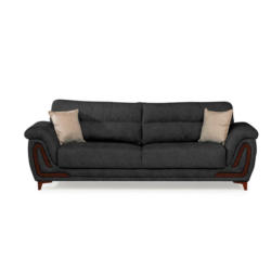Dreisitzer-Sofa in Webstoff Dunkelgrau