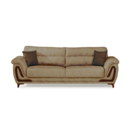 Dreisitzer-Sofa in Webstoff Creme