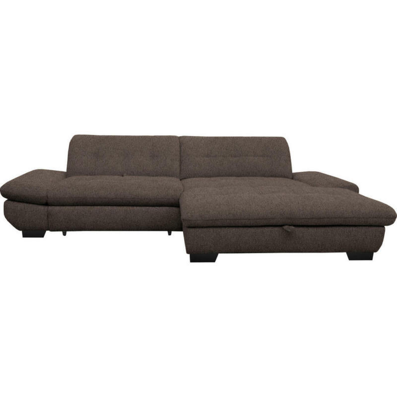 Ecksofa in Mikrofaser Hellbraun